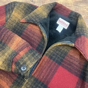 Saddlebrook Western Wear Wool Zip Jacket Red Plaid Horse Equestrian Men's Sz L